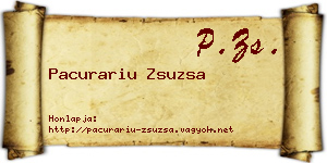 Pacurariu Zsuzsa névjegykártya